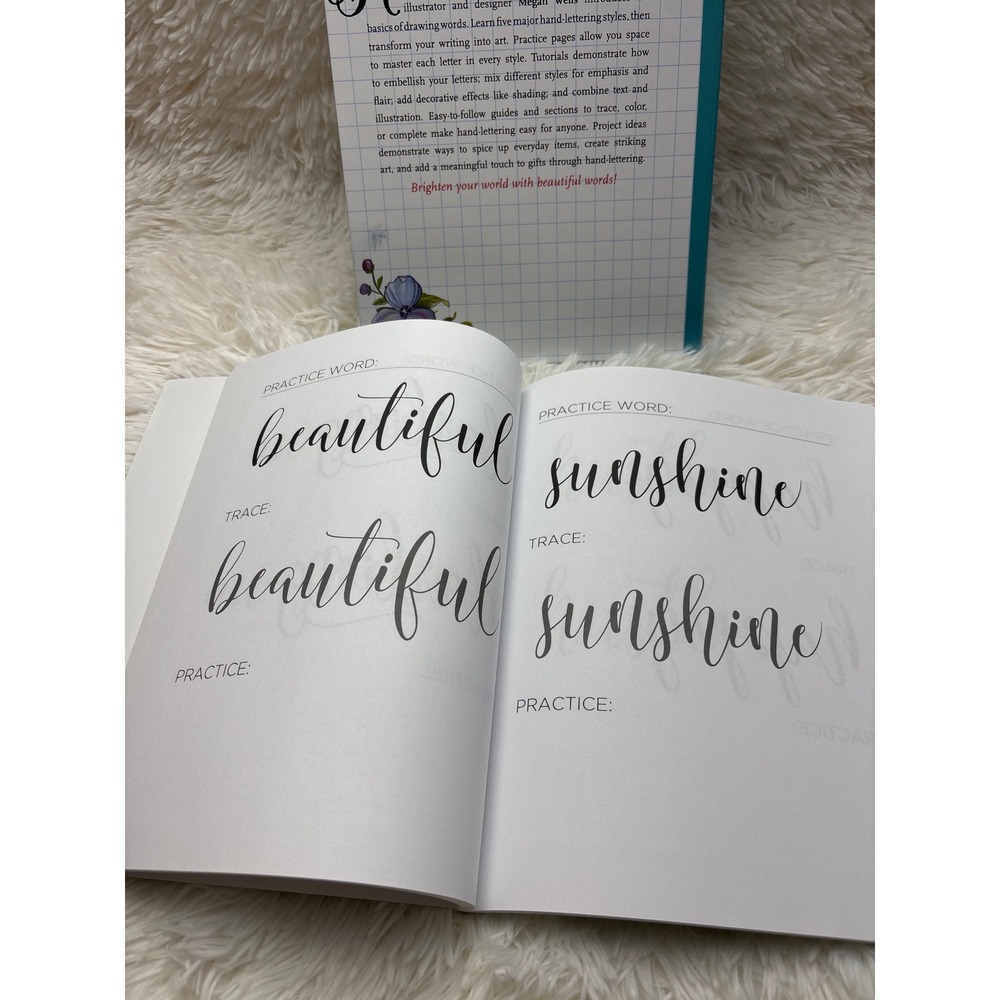 Hand Lettering Interactive Guide Megan Wells & Lettering for Beginners Workbooks - Picture 4 of 7